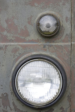 old truck two lamps