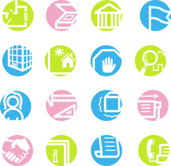 spring circle building icons