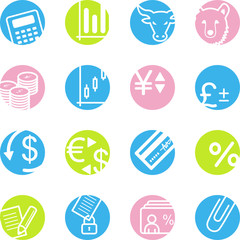 spring circle finance icons