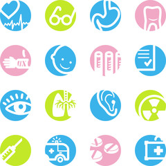 spring circle medicine icons