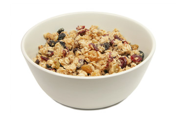 Bowl of Granola Isolated