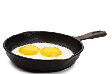 egg on a cast-iron pan