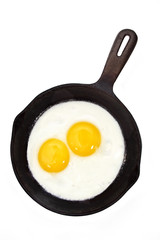 egg on a cast-iron pan