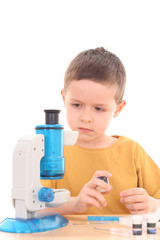 boy with microscope