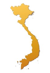 Vietnam map filled with orange gradient