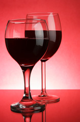 Two glasses of red wine