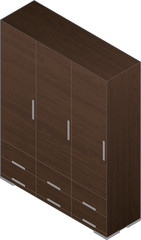 Modern Style Large Wooden Wardrobe with aluminum finish