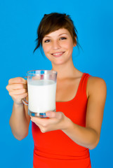 Frau, Girl mit Milch