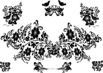 bird and flower silhouette