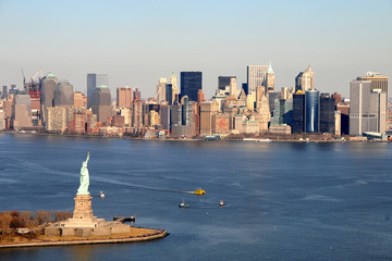 Manhattan NY skyline panorama freiheitsstatue