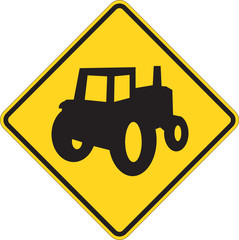 Truck Crossing warning on white background