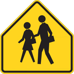 School warning sign on white - 7240832