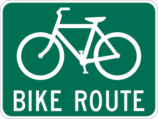 Bicycle Route Guide sign on white