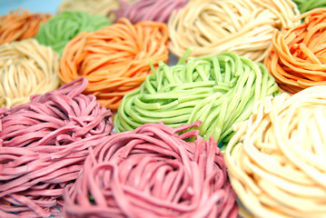 colored noodles