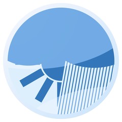 sunny and rainy blue aqua button