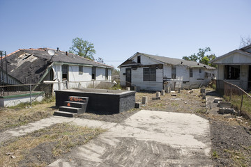 Home off foundation Ninth Ward New Orleans