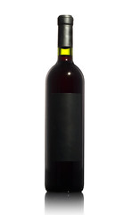 red wine bottle with empty label