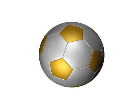 soccer ball on white separated