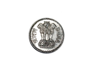 Indian One Rupee Coin From Back side