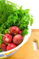 radish and greenery