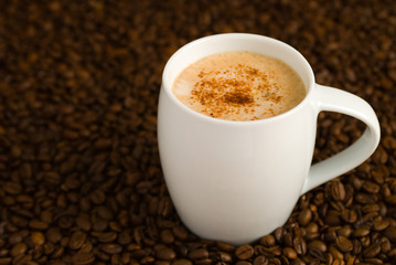 Cappuccino on Coffee Beans