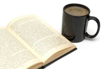coffee cup and book