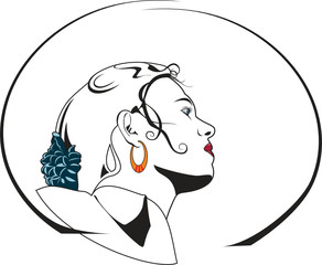 Illustration of a female profile