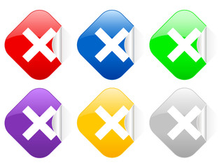 cancel symbol square stickers