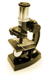 Microscope isolated over white background