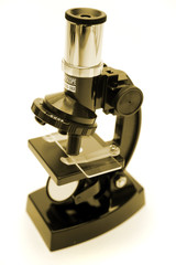 Microscope isolated over white background