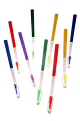 Toothbrushes on white