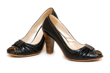 Black shoes isolated on the white background