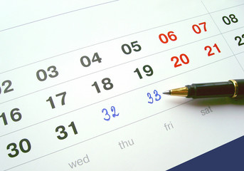 Calendar with the added numbers