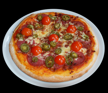 tomaten salami pizza