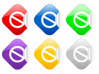 prohibition sign square stickers