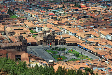 Naklejka premium Aerial View of Cusco, Peru