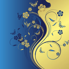 Decorative floral background, vector illustration 