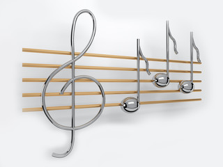 Fototapeta premium notes on the staff