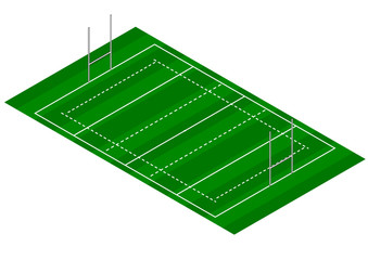 Rugby Pitch - Isometric View