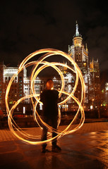 Person with moving light