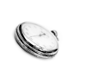 Old stopwatch isolated on white