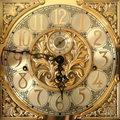 Elegant grandfather clock face