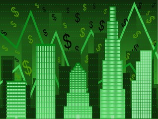 City Bar chart - financial boom 
