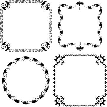 Four dragon-themed frames