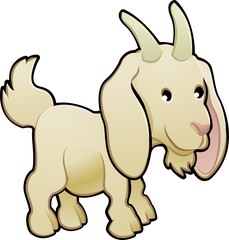 Cute Goat Farm Animal Vector Illustration