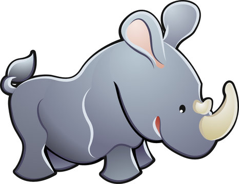 recommend clip art: Cute Rhino Vector Illustration