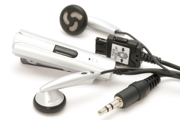 earphones on white