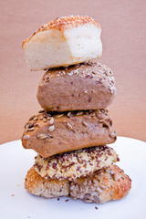 setting of various kind of wholegrain bakery