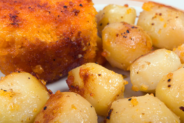 Roasted fish  and potatoes