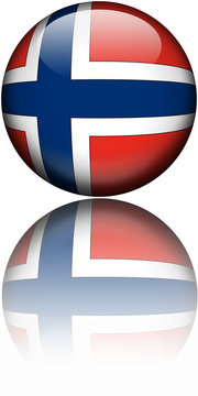 Drapeau Norvege 3D Reflet